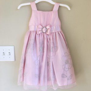 Love by Special Occasions Sparkling Floral Party Dress, Pale Pink, Size 4